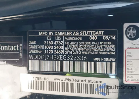 2014 Mercedes-Benz C 63 Amg z USA, uszkodzony, nr VIN WDDGJ7HBXEG322336